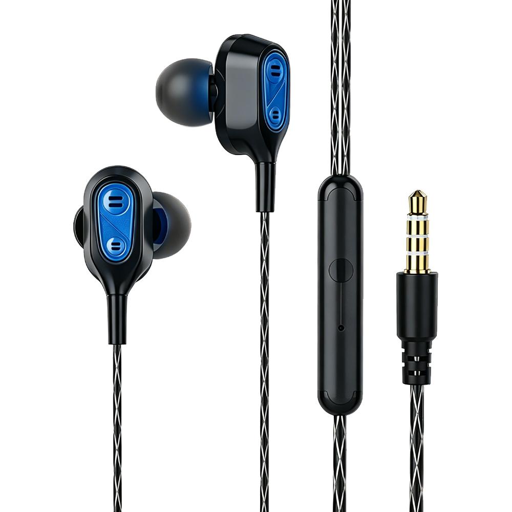 Fone de ouvido com fio intra-auricular com dois drivers e alto-falantes da Vapto